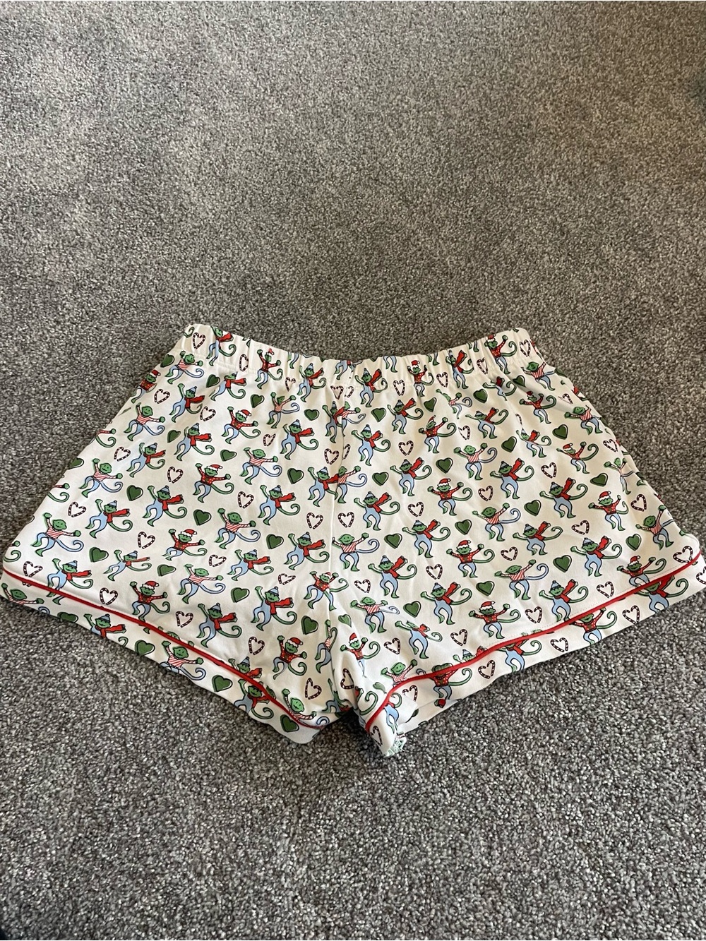 Roller Rabbit White Short Pajama Set with Red Trim and Multicolor Print - Picture 7 of 8
